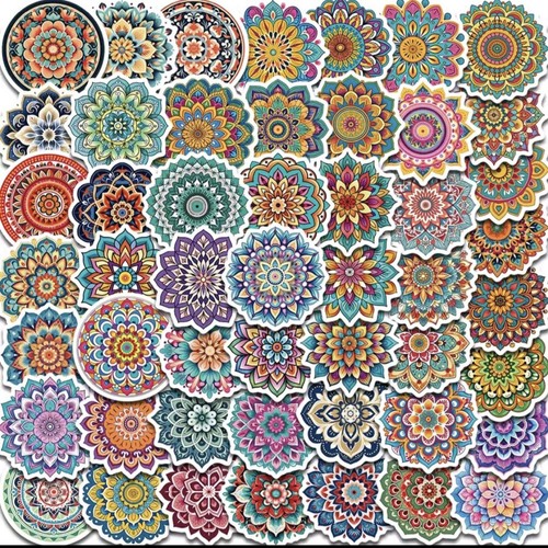 50x mandala sticker - 50x, blumen