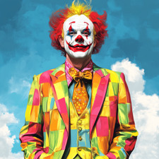 Transparent 18x18 clown in