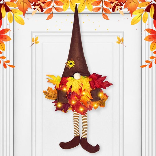 Herbstdeko wichtel kranz led - herbstdeko,