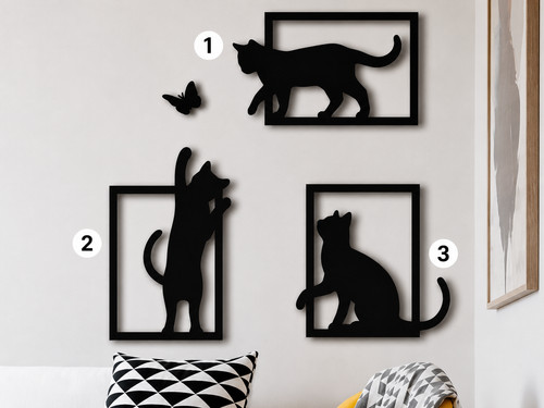 Spielende katzen wanddeko - katzen,