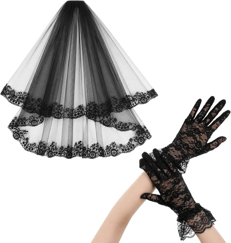 Damen schleier mit handschuhen - damen,
