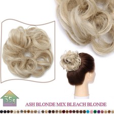 Echt Dick Dutt Haar Bun Scrunchy Zopfgummi Haarverlängerung Wrap Updo Haarteil