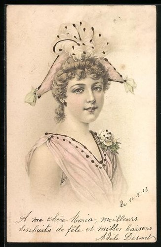 Lithographie jugendstil junge - lithographie,
