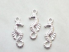 5x Anhänger Seepferdchen Hellsilber 26mm Charms Maritim Seepferd Schmuck Basteln