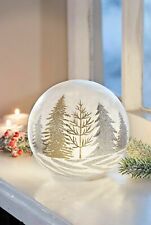 LED Glaskugel Timer Lichterkugel Kugelleuchte Stimmungsleuchte Tanne Wald Frost