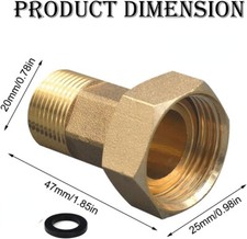 Messing Verschraubung 1/2" 3/4" 1" Zoll AG x Überwurf Wasserzähler Verschraubung