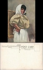 Ansichtskarte  Künstlerkarte Frau mit Kiepe sign. Fritz Winter 1908
