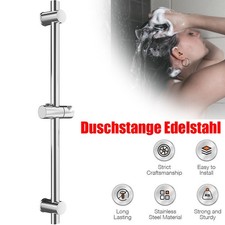 Brausestange ohne Bohren Edelstahl 66cm Silber Duschstange 360° Wandstang Holder