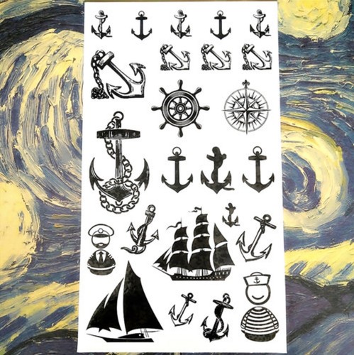Temporäres tattoo set anker - temporäres,