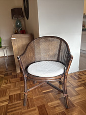 Vintage Antik Rattanstuhl Sessel Wiener geflecht natur Garten Braun