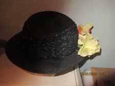 Antiker schwarzer Damenhut Hut