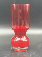 Blumenvase Alsterfors Glas Schweden rot 70er Jahre