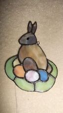 dekorativer Anhänger,Fensterbild "OSTERHASE IM NEST", Tiffany, Handarbeit,OSTERN