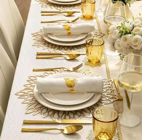 Gold tisch tischset pvc - gold,