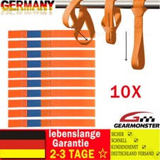 10x Gurtschlaufen 2000kg Doppelschlaufe Spanngurt für Motorrad Orange 45cm*3.8cm