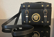 Gianni Versace seltene vintage Vanity Case Handtasche, Leder schwarz