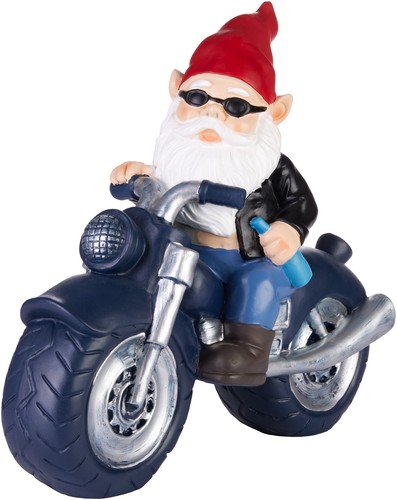 Gartenzwerg auf motorrad - gartenzwerg, biker