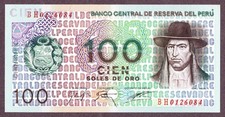 PERU 100 SOLES DE ORO Banknote