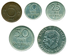 SCHWEDEN: 5, 10, 25, 50 Öre