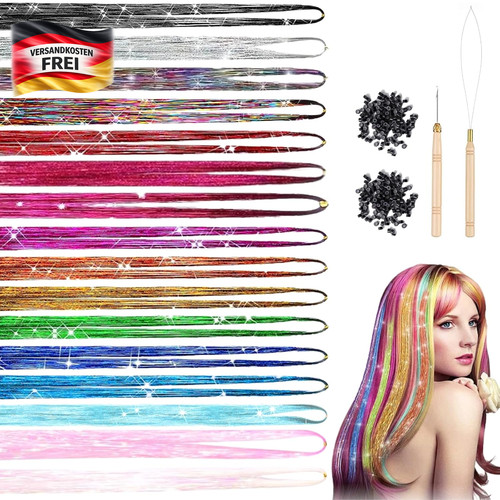 Haar glitzersträhnen kit - haar-glitzersträhnen, 16