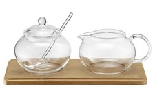 Zucker-/Sahne Set Glas mit