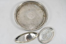 N92T40- 3x Metall Tablett teils versilbert 