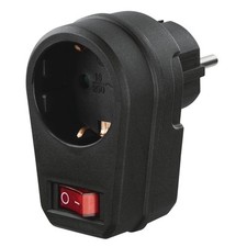 Hama Steckdosenadapter Schuko-Steckdose Zwischenstecker mit Schalter Schwarz