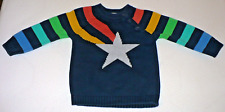 Frugi Baby Pullover, 92-98 cm / 2-3 Jahre, Stern, Regenbogenärmel, Bio-Baumwolle