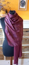 Neuwertig Schal Tuch Bordeaux Viskose Wunderschön