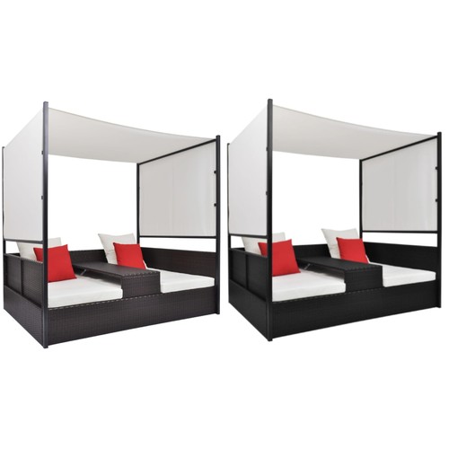 Sonnenliege poly rattan - sonnenliege,