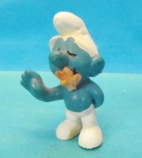 20019 BLUMEN Schlumpf Nr. 3  kleine ORANGE Filzblume Schleich Emblem