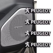 4X Für Peugeot Logo Audio Zubehör Emblem Aufkleber Lautsprecher Abzeichen Auto
