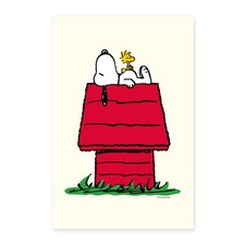 Peanuts Snoopy Woodstock Und Die Hundehütte Poster 60x90 cm, One size, Weiß
