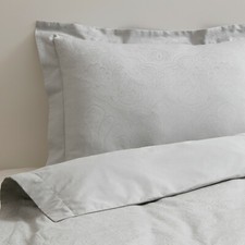 DVÄRGRUTA Luxus Bettwäscheset, 2-teilig, Jacquardgewebe, grau, 155x220 / 80x80cm