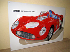 Emailschild Ferrari Testa Rossa 1960, 60x40cm beeindruckende Optik prima Zustand