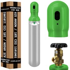 Gasflasche 8 Liter gemischt ARGON (82%) CO2 (18%) Schutzgas Schweißgas MIG Stahl