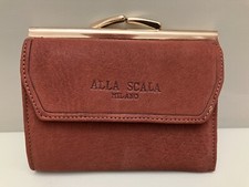 Alla Scala Milano Pelle Damen Geldbörse Portemonnaie Cognac 12,5 x 10 x 3 OVP