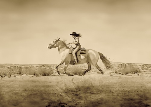 Sepia cowboy auf - sepia,