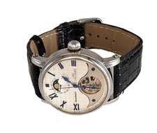 Armbanduhr LINHART Herrenuhr Mondphase Ø 42 mm Sichtboden Automatikuhr