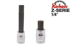 Koken Z-Serie 1/4" Steckschlüsseleinsätze Innensechskant in 25mm und 50mm Länge