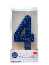 4 -er Kerze Blau / Geburtstagskerze / Tortenkerze Kinder