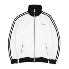 Adidas Beckenbauer Vintage Jacke Trainingsjacke Weiß Schwarz Firebird