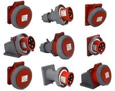 CEE Stecker Kupplung Gerätestecker Wandsteckdose Steckdose 32A 5Pol IP 67 NEU