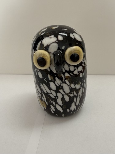 Glasfigur eule schwarz - glasfigur,