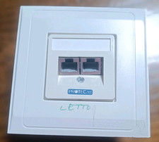 Netzwerkdose  2Fach  Cat 6 Unterputz mit Unterputzdose und Blende.