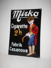 Dekoratives schweres Emailschild Casanova ZIgarettenfabrik Dresden