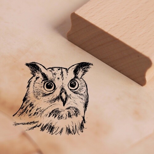 Motivstempel eule gesicht - motivstempel,