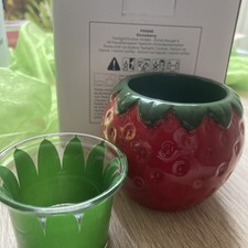 Partylite Teelicht- u. Votivkerzenhalter Erdbeere Neu OVP