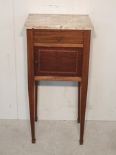 KM 403 Eleganter antiker Nachttisch Mahagoni intarsiert aus Frankreich um 1900