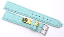 Uhrenarmband 19mm /16mm Louisiana echt Alligator made GERMANY türkis Krokoband